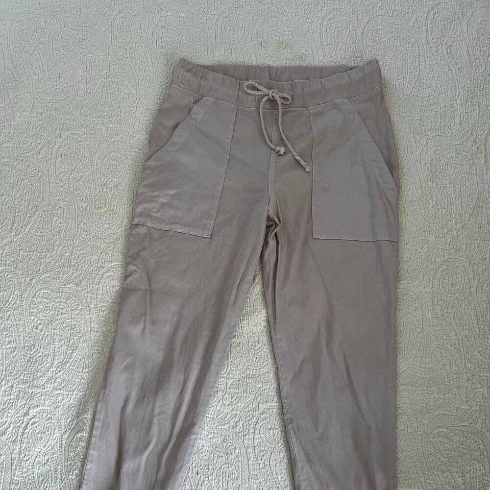 Bella Dahl Drawstring Jogger Pants Small Light Pink/Taupe